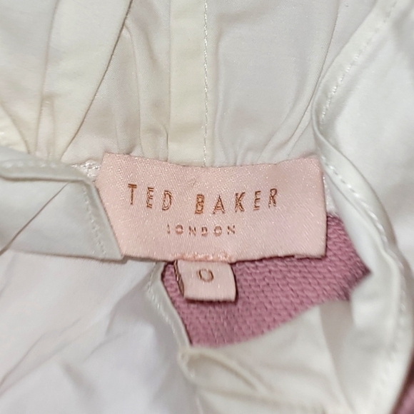 TED BAKER Dusty Pink Evliin Logo Frill Sweatshirt "Wink In Pink" Size 2 US - Picture 8 of 16